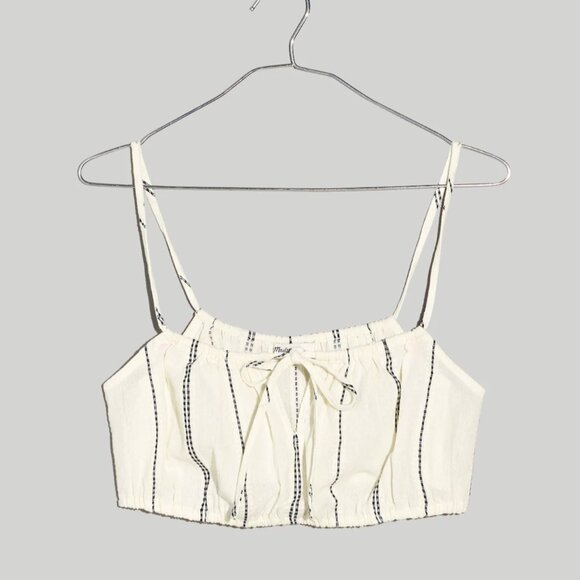 NWT Madewell Tie-Front Bubble Cover-Up Crop Top - Picture 1 of 5